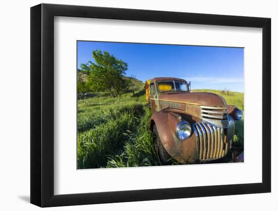 Old Feed Truck Near Medora, North Dakota, Usa-Chuck Haney-Framed Photographic Print