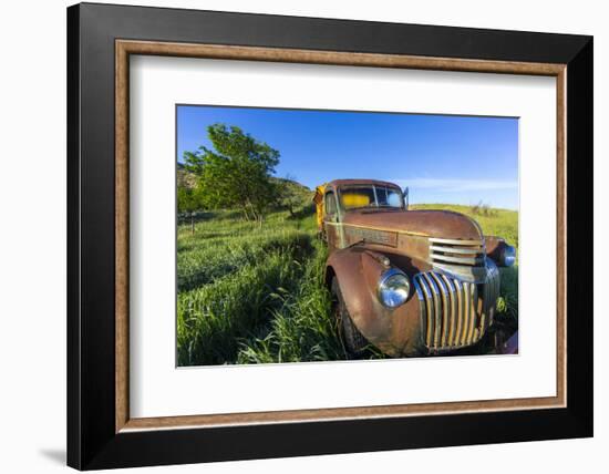 Old Feed Truck Near Medora, North Dakota, Usa-Chuck Haney-Framed Photographic Print