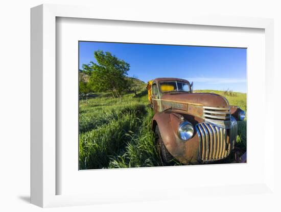 Old Feed Truck Near Medora, North Dakota, Usa-Chuck Haney-Framed Photographic Print