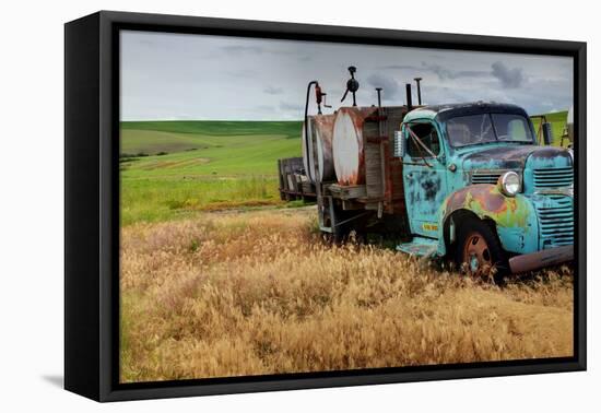 Old Field Fuel Truck with Multi Color Paint-null-Framed Premier Image Canvas