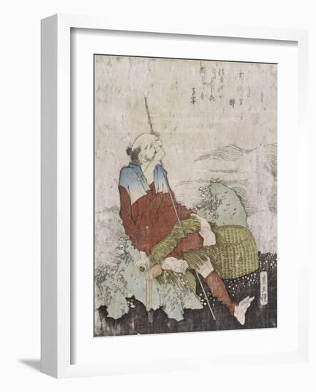 Old Fisherman Smoking His Pipe, C.1835-Katsushika Hokusai-Framed Giclee Print