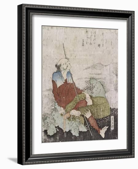 Old Fisherman Smoking His Pipe, C.1835-Katsushika Hokusai-Framed Giclee Print