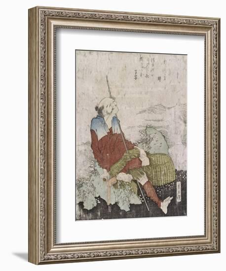 Old Fisherman Smoking His Pipe, C.1835-Katsushika Hokusai-Framed Giclee Print