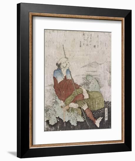 Old Fisherman Smoking His Pipe, C.1835-Katsushika Hokusai-Framed Giclee Print