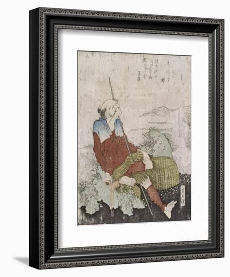 Old Fisherman Smoking His Pipe, C.1835-Katsushika Hokusai-Framed Giclee Print