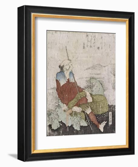 Old Fisherman Smoking His Pipe, C.1835-Katsushika Hokusai-Framed Giclee Print