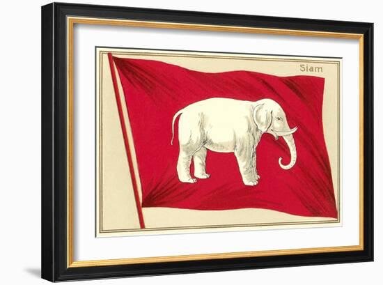 Old Flag of Siam-null-Framed Art Print