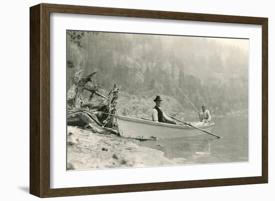 Old Folks Fishing in Boat-null-Framed Art Print