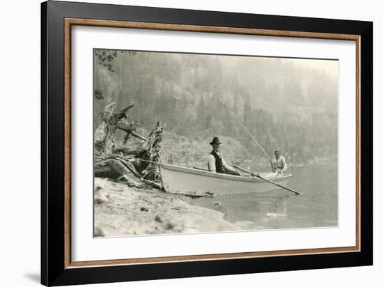 Old Folks Fishing in Boat-null-Framed Art Print