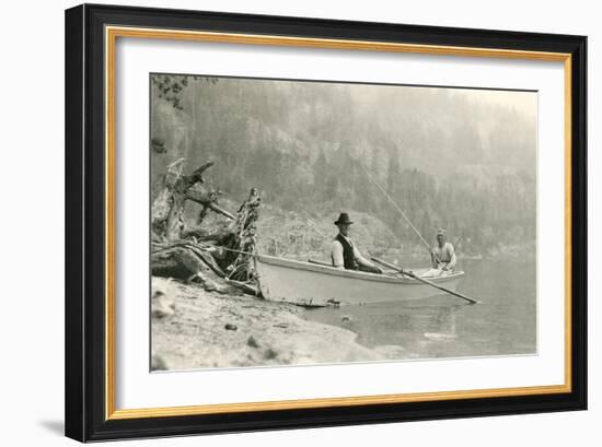 Old Folks Fishing in Boat-null-Framed Art Print