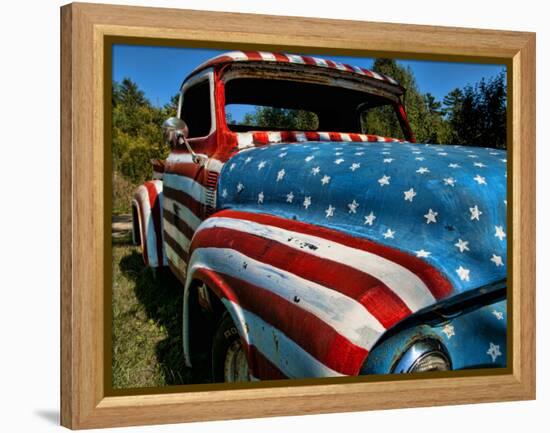 Old Ford Truck Painted with American Flag Pattern, Rockland, Maine, Usa-Bill Bachmann-Framed Premier Image Canvas