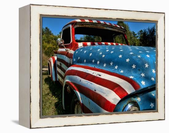 Old Ford Truck Painted with American Flag Pattern, Rockland, Maine, Usa-Bill Bachmann-Framed Premier Image Canvas