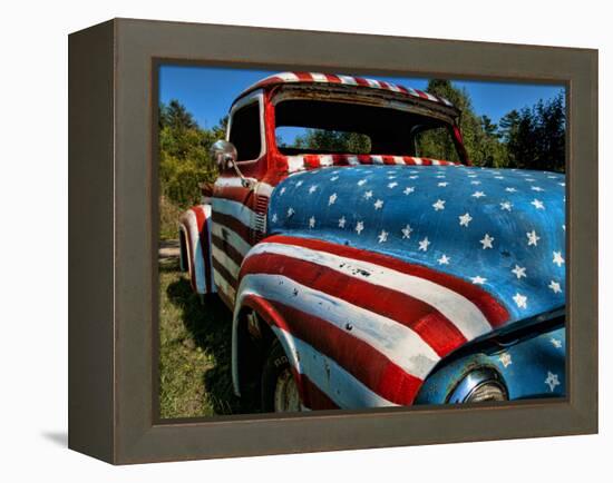 Old Ford Truck Painted with American Flag Pattern, Rockland, Maine, Usa-Bill Bachmann-Framed Premier Image Canvas