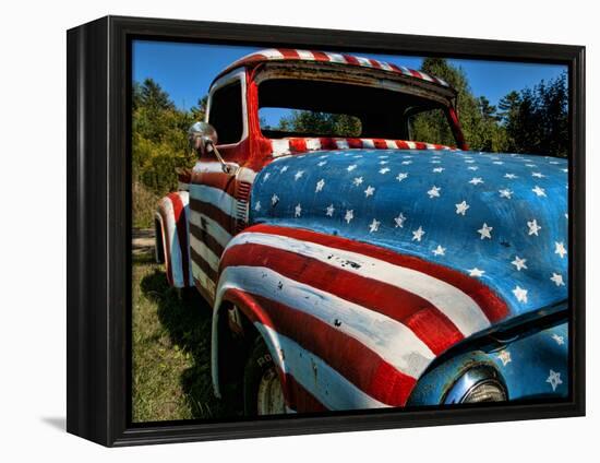 Old Ford Truck Painted with American Flag Pattern, Rockland, Maine, Usa-Bill Bachmann-Framed Premier Image Canvas