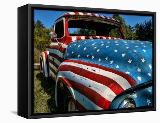 Old Ford Truck Painted with American Flag Pattern, Rockland, Maine, Usa-Bill Bachmann-Framed Premier Image Canvas