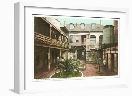 Old French Courtyard, New Orleans-null-Framed Art Print