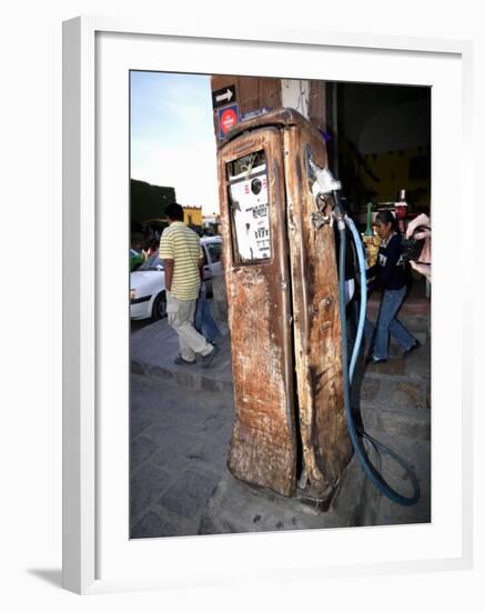 Old Fuel Pump Along a Street, San Francisco Street, San Miguel De Allende, Guanajuato, Mexico-null-Framed Photographic Print