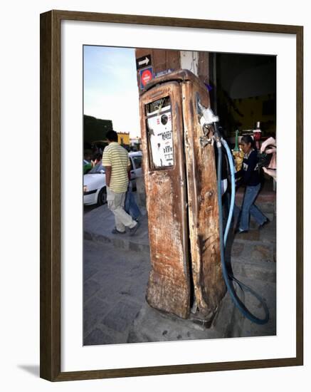 Old Fuel Pump Along a Street, San Francisco Street, San Miguel De Allende, Guanajuato, Mexico-null-Framed Photographic Print