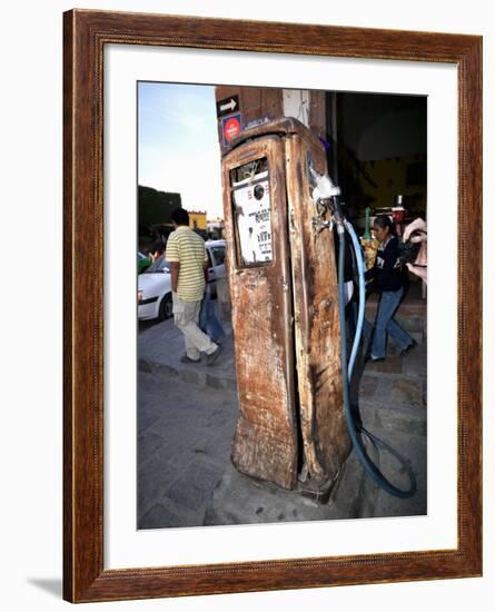 Old Fuel Pump Along a Street, San Francisco Street, San Miguel De Allende, Guanajuato, Mexico-null-Framed Photographic Print