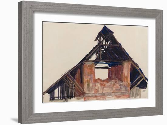 Old Gable, 1913-Egon Schiele-Framed Giclee Print