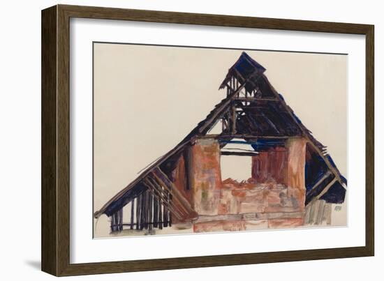 Old Gable, 1913-Egon Schiele-Framed Giclee Print