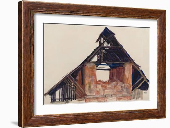 Old Gable, 1913-Egon Schiele-Framed Giclee Print