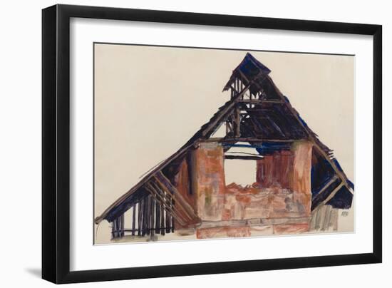 Old Gable, 1913-Egon Schiele-Framed Giclee Print