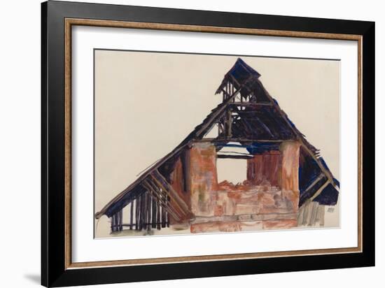 Old Gable, 1913-Egon Schiele-Framed Giclee Print