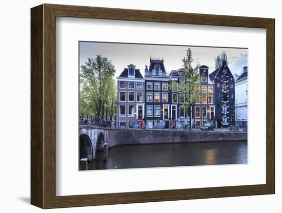 Old Gabled Houses Line the Keizersgracht Canal at Dusk, Amsterdam, Netherlands, Europe-Amanda Hall-Framed Photographic Print