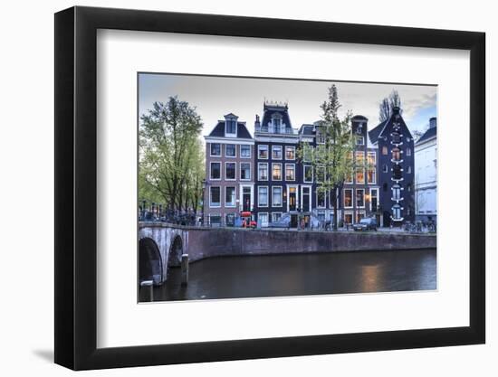 Old Gabled Houses Line the Keizersgracht Canal at Dusk, Amsterdam, Netherlands, Europe-Amanda Hall-Framed Photographic Print