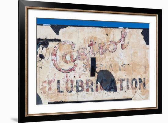 Old garage sign, Christchurch, South Island, New Zealand-null-Framed Photographic Print