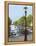 Old Gas Lamp Post and Bicycles on a Bridge over a Canal in Amsterdam, the Netherlands-Miva Stock-Framed Premier Image Canvas