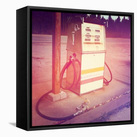 Old Gas Pump-melking-Framed Premier Image Canvas