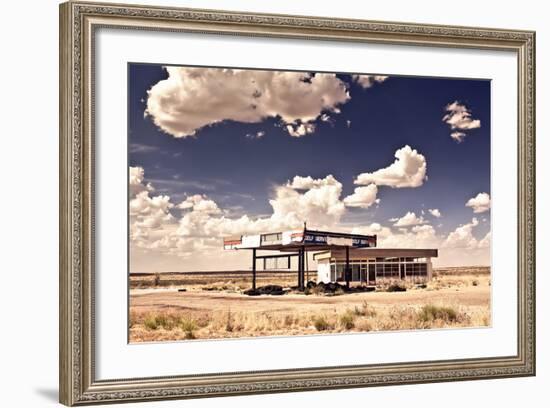 Old Gas Station in Ghost Town along the Route 66-Andrew Bayda-Framed Photographic Print