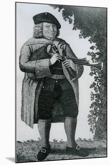 Old Geordie Sime, a Famous Piper in His Time', 1789-John Kay-Mounted Giclee Print