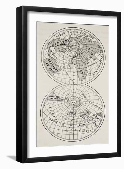 Old Globe Map Of Continents And Oceans On Earth'S Surface-marzolino-Framed Art Print