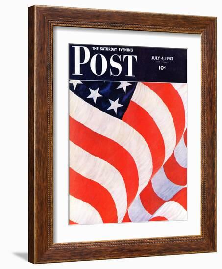 "Old Glory," Saturday Evening Post Cover, July 4, 1942-John Clymer-Framed Giclee Print