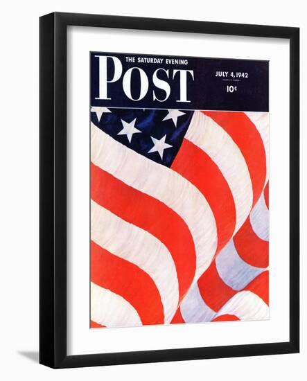 "Old Glory," Saturday Evening Post Cover, July 4, 1942-John Clymer-Framed Giclee Print