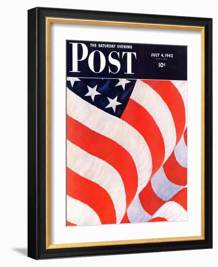 "Old Glory," Saturday Evening Post Cover, July 4, 1942-John Clymer-Framed Giclee Print