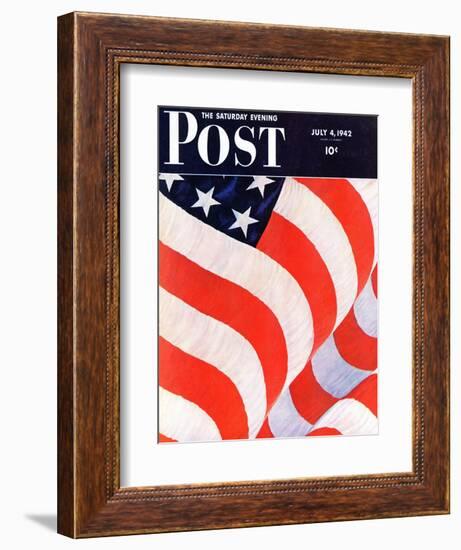 "Old Glory," Saturday Evening Post Cover, July 4, 1942-John Clymer-Framed Giclee Print