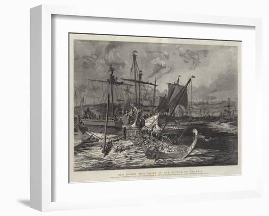 Old Greek War Ships at the Battle of Salamis-William Lionel Wyllie-Framed Giclee Print