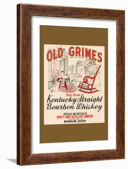Old Grimes Sour Mash Kentuck Straight Bourbon Whiskey-null-Framed Art Print