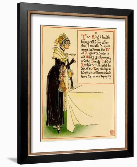 Old Hag Serves Up A Drink In A Goblet-Walter Crane-Framed Art Print