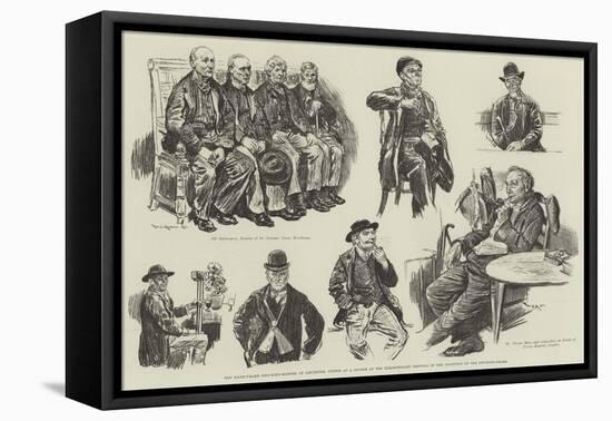 Old Hand-Frame Stocking-Makers of Leicester-William Douglas Almond-Framed Premier Image Canvas