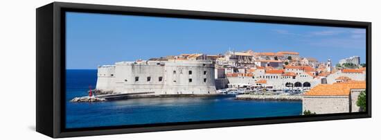 Old Harbor and Old Town of Dubrovnik, Dalmatia, Croatia-null-Framed Premier Image Canvas