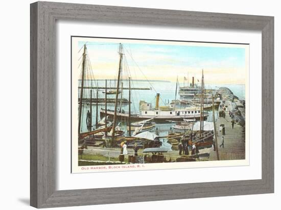Old Harbor, Block Island, Rhode Island-null-Framed Art Print
