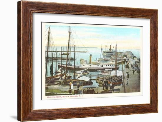 Old Harbor, Block Island, Rhode Island-null-Framed Art Print