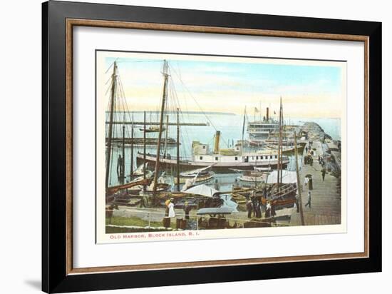 Old Harbor, Block Island, Rhode Island-null-Framed Art Print