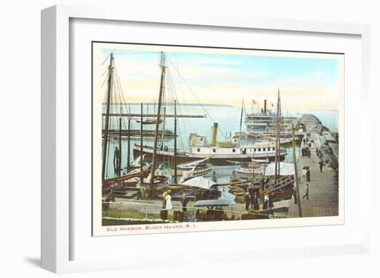 Old Harbor, Block Island, Rhode Island-null-Framed Art Print