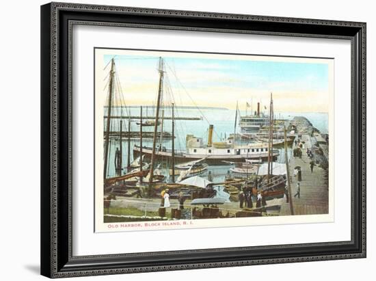 Old Harbor, Block Island, Rhode Island-null-Framed Art Print